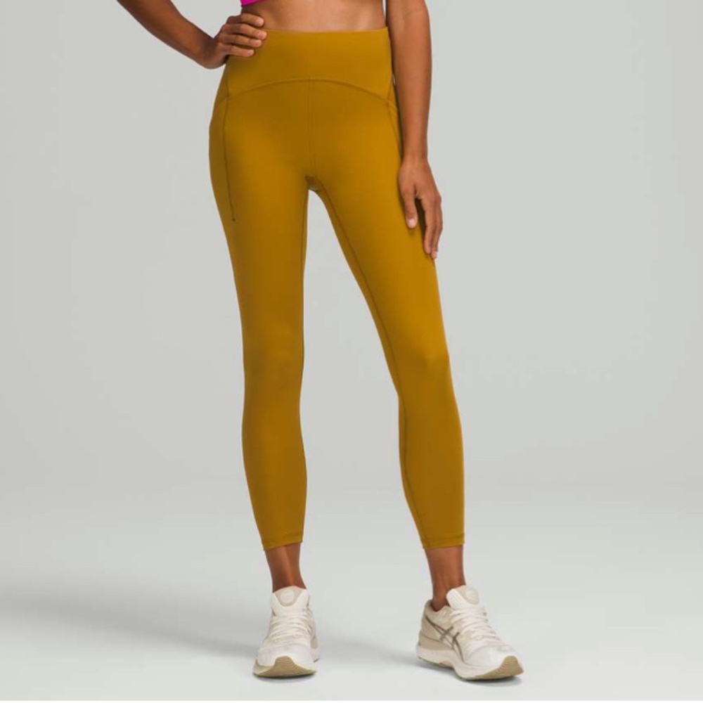 Size 8 Lululemon Like New Power Thru High-Rise Tight 22" Gold Spice
